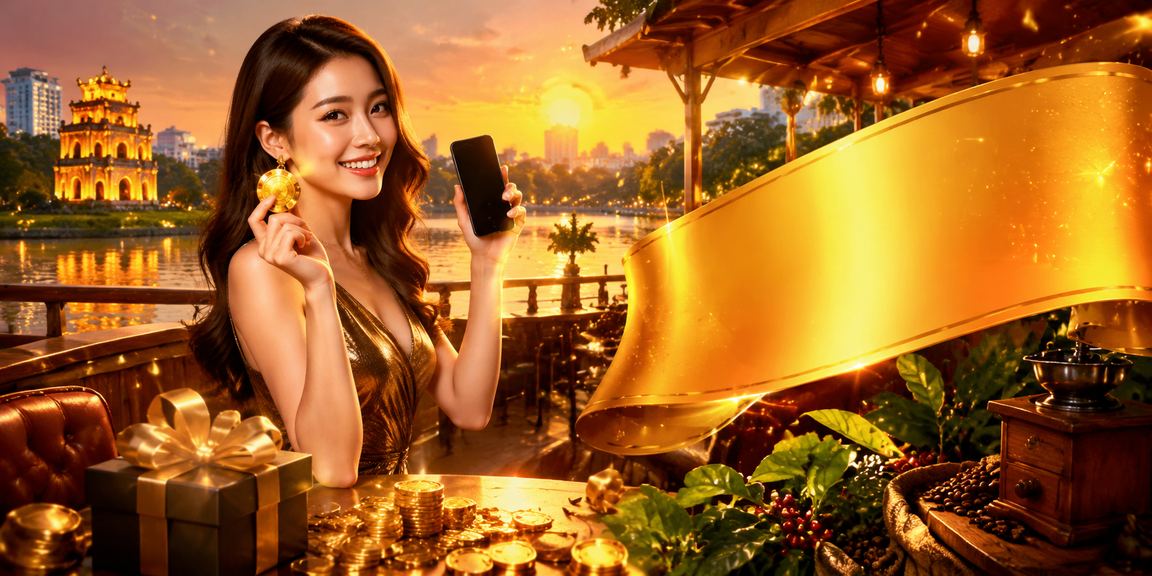 Người dùng tại Hà Nội xem chính sách bảo mật trên điện thoại bên ly cà phê